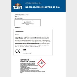 Neon Stjernekastere 40cm.