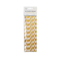 Suger�r Metallic Pap Stribet 20 stk.