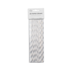 Suger�r Metallic Pap Stribet 20 stk.