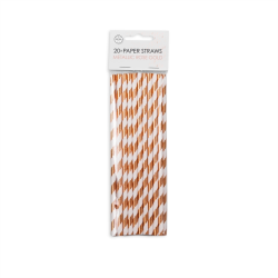 Suger�r Metallic Pap Stribet 20 stk.