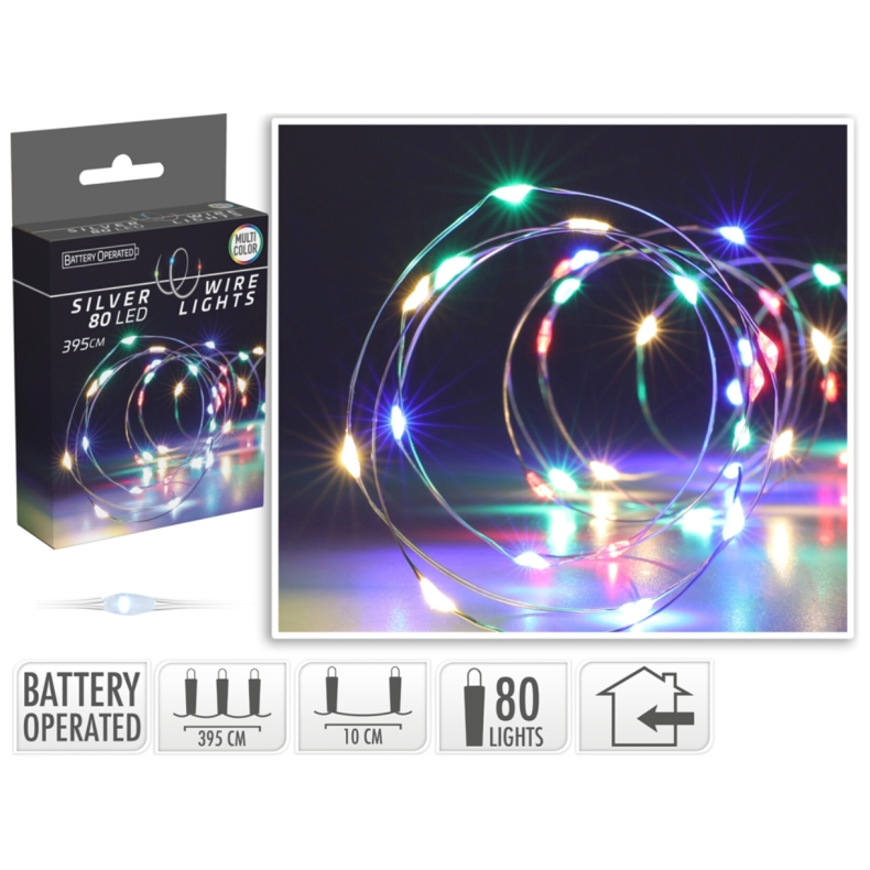 LED WIRE 80 LED MULTIFARVET
